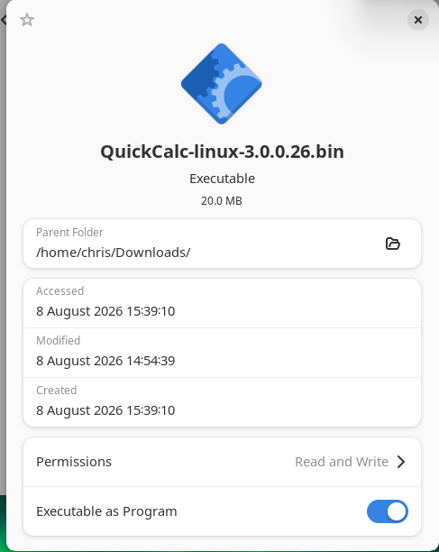 QuickCalc executable